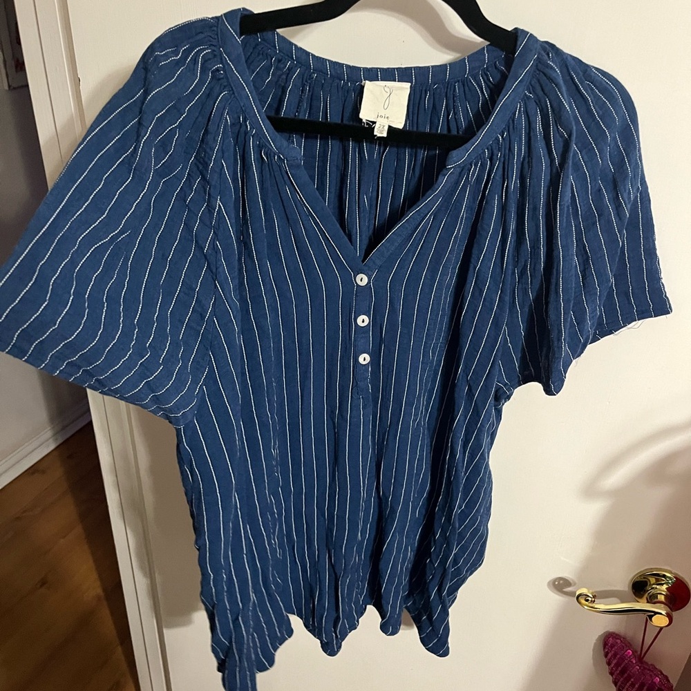 🖤 2X Blue Striped Women's Top